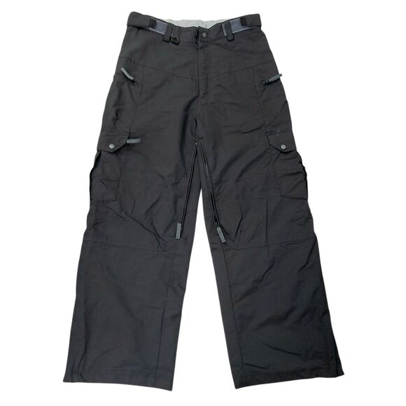 Turbine Boardwear Cargo Snow Pants Mens Large Black Ankle Zip Nylon E408 Winter - Picture 1 of 12